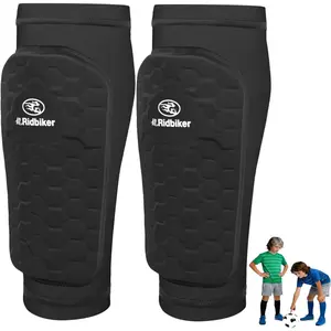 Lightweight Honeycomb Padded Soccer Shin Guards with Calf Compression Sleeve for Kids Adult Men Women Boys Girls Youth