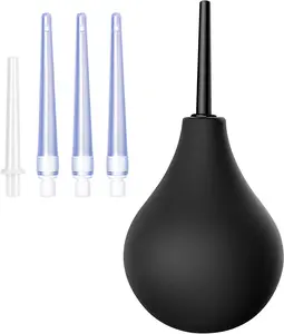 Silicone Intimate Colon Cleansing Enema Bulb Kit for Men & Women, 7.9oz Kit with 5 Comfortable Nozzles
