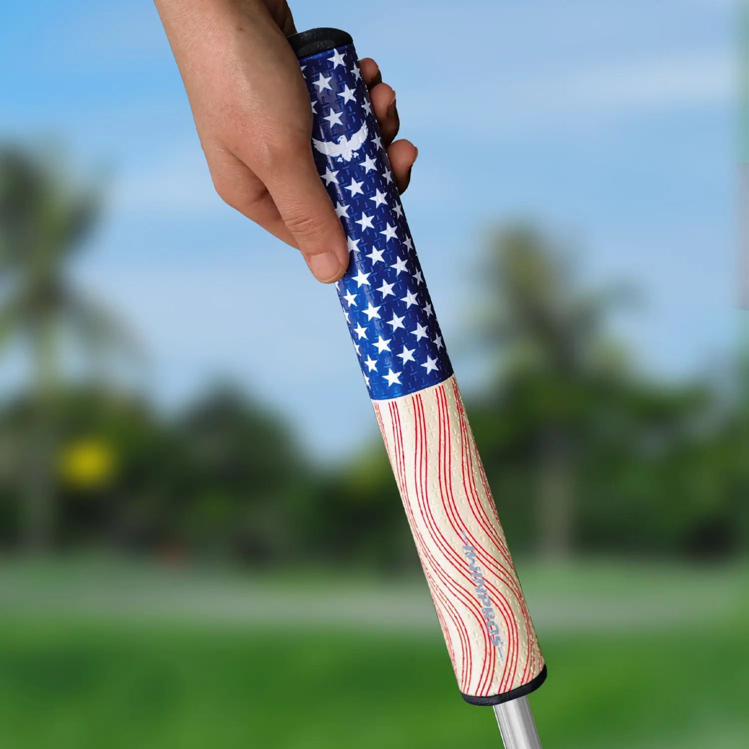 iWinpros Putter Grips USA Flag for Men Women, 3.0 Putter Grip Lightweight PU Golf Grip with Non-Slip Comfort Pattern, Putter Replacement Grip