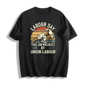 Retro Vintage Labour Day Men's T-Shirt 100% Cotton S-5XL Plus Size Graphic Tee Casual Wear Summer Fall Gift For Workers Labour Advocates