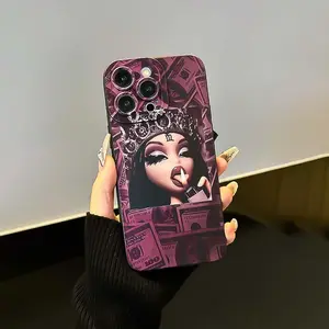 Creative Dollar Girl Pattern Phone Case, Anti-drop Cellphone Protective Case, Total Protective Shockproof Tpu Cover Phone Cover, Casing for iPhone 11 12 13 14 15 16 Pro Max