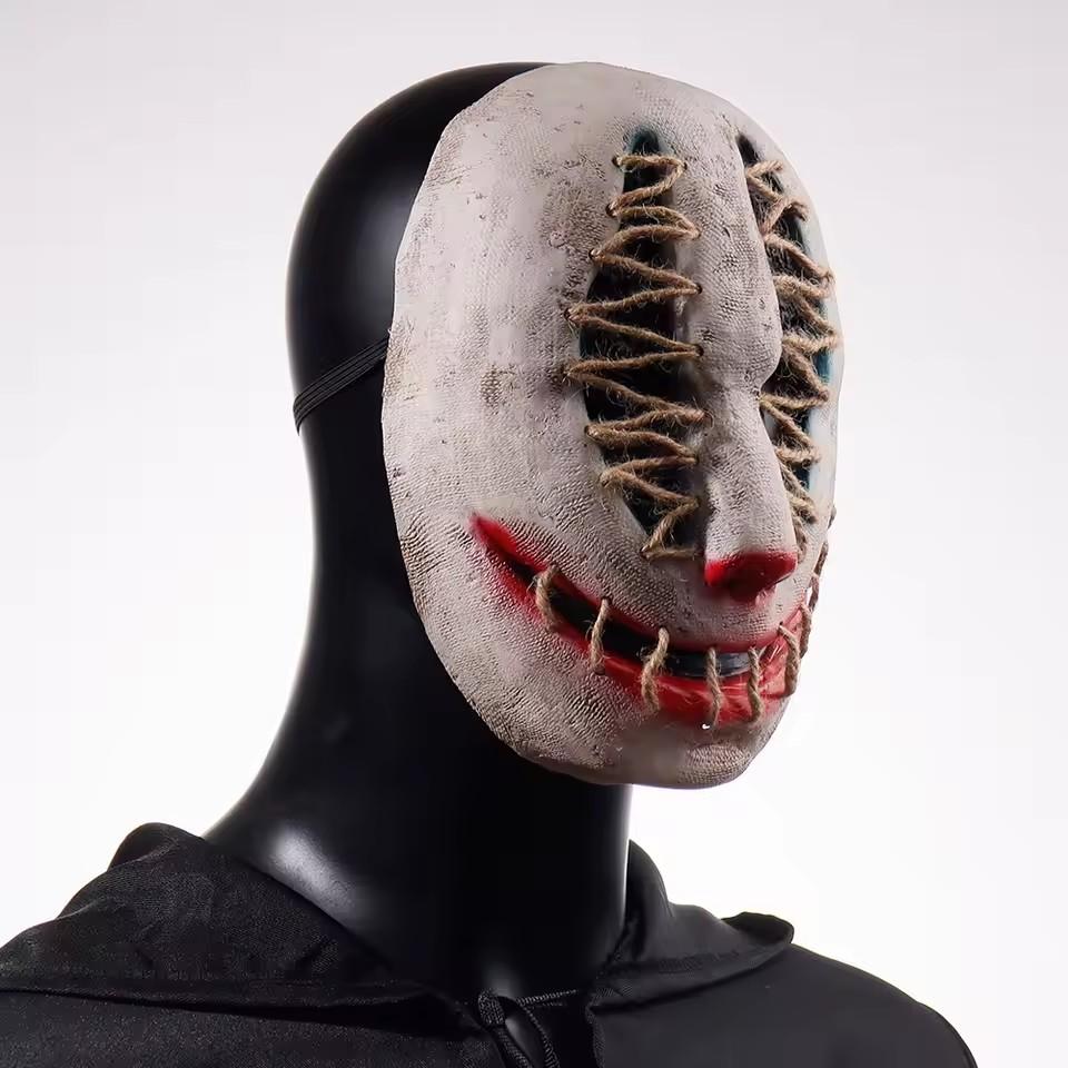 Halloween Joker Mask Cosplay Scary Killer Clown Half Face Latex Helmet Party Costume Props movie Halloween Joker Mask Cosplay Scary Killer Clown Half Face Latex Helmet Party Costume Props movie