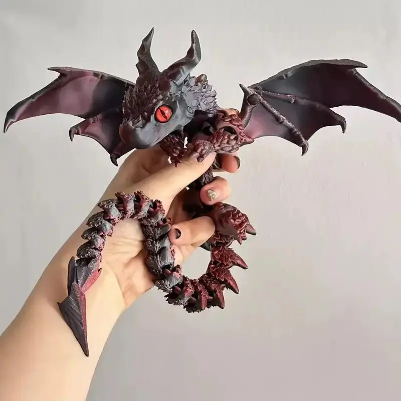 3D Printed Winged Dragon Figurine, 1 Count Art Deco Resin Dragon Sculpture, Tabletop Animal Theme Decor, Multipurpose Art Craft Ornament for Desktop Display & Room Decor, Desktop Statue, Decorative Sculptures, Home Decor Sculptures, Statues Figurines