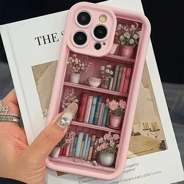 summerwins Blush Pink Book-Themed Soft TPU Flexible Cover - Protective Smartphone Case for iPhone X/XS/XSMAX/11/12/13/13 Mini/14/15/16/16E/17, Cute Phone Accessories, Ideal Christmas Gift for Friends