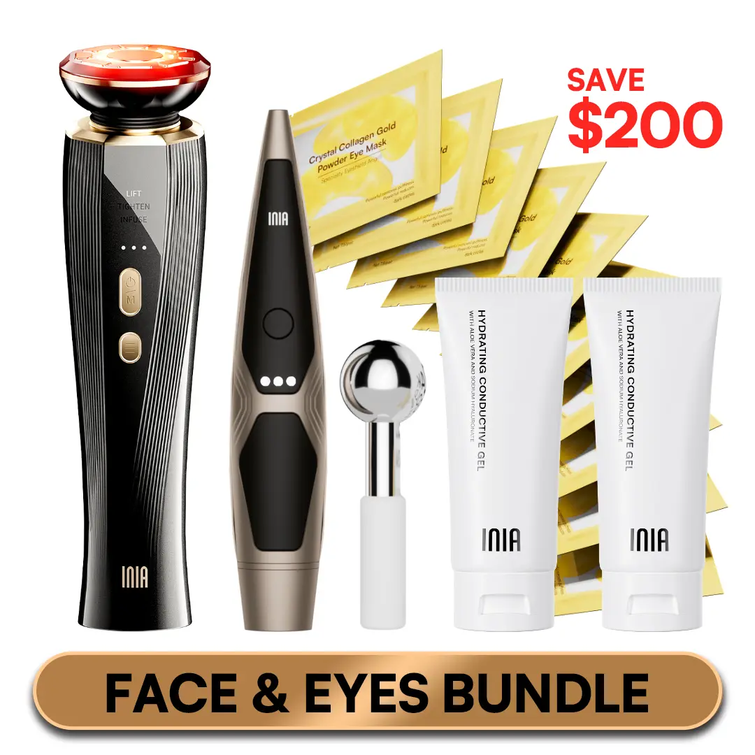 INIA FLARE & LUMIN Facial & Eye Skincare Bundle – 3-in-1 Face + 4-in-1 Eye Beauty Devices for Lifting, Tightening, Reducing Puffiness & Fine Lines,Buy 1 Get 15 INIA FLARE & LUMIN Facial & Eye Skincare Bundle – 3-in-1 Face + 4-in-1 Eye Beauty Devices for Lifting, Tightening, Reducing Puffiness & Fine Lines,Buy 1 Get 15