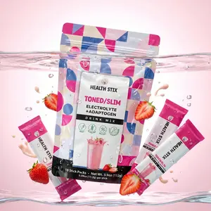 Health Stix Toned Electrolyte Adaptogen Antioxidant Blend Single Serve Sticks for Water Coffee Smoothies No Artificial Flavors or Sugar