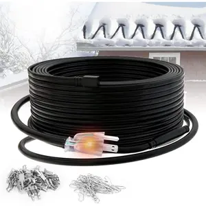 HIRD-F 100  Roof & Gutter Snow De-Icing Kit, 5W/ft Heat Tape for Roof and Gutters Ice Dam Prevention with 6 ft Power Cold