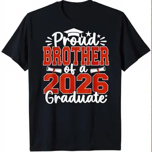 Proud Brother Of 2026 Graduate Graduation Unisex Tee,t shirts for men,t shirts for women,white tee,funny t shirt,graphic t shirts,men's t shirts,good graphic tees,funny graphic tee,trendy Tees,graphic tees,custom t shirts,vintage graphicT-Shirt