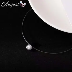 Elegant Moissanite Teardrop Pendant Necklace in 925 Sterling Silver with Invisible Fishing Line Chain - Perfect Gift for Weddings & Dates