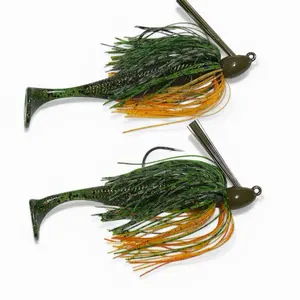 Sunfish Custom Made Swim Jig 2 PACK choose 3/8oz or 1/2oz Freshwater Fishing Pro with Sharp Mustad Hooks and Custom Skirts and Trailers