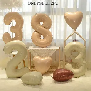 2pcs Number 0-9 Foil Balloons, Happy Birthday Party Decoration, Floating with Helium, Big Size 32 Inches, Anniversary Celebration, Party Balloons Decorations