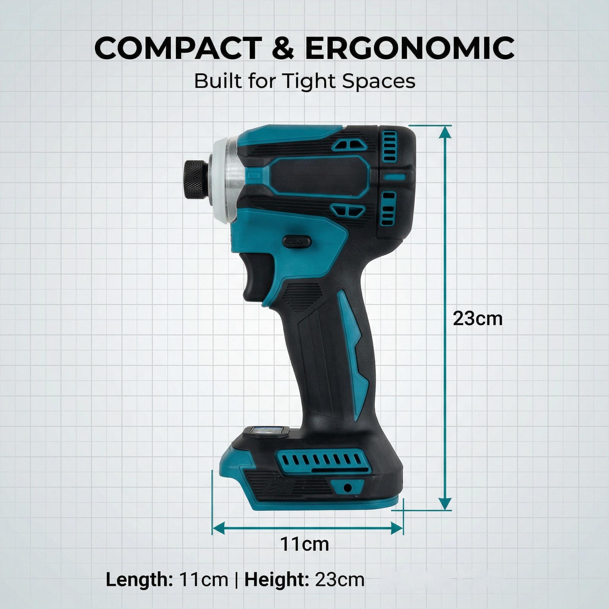 Makita DTD171 18V Brushless Impact Driver, 160Nm Torque, 0-3800IPM for Efficient Fastening tool kit set