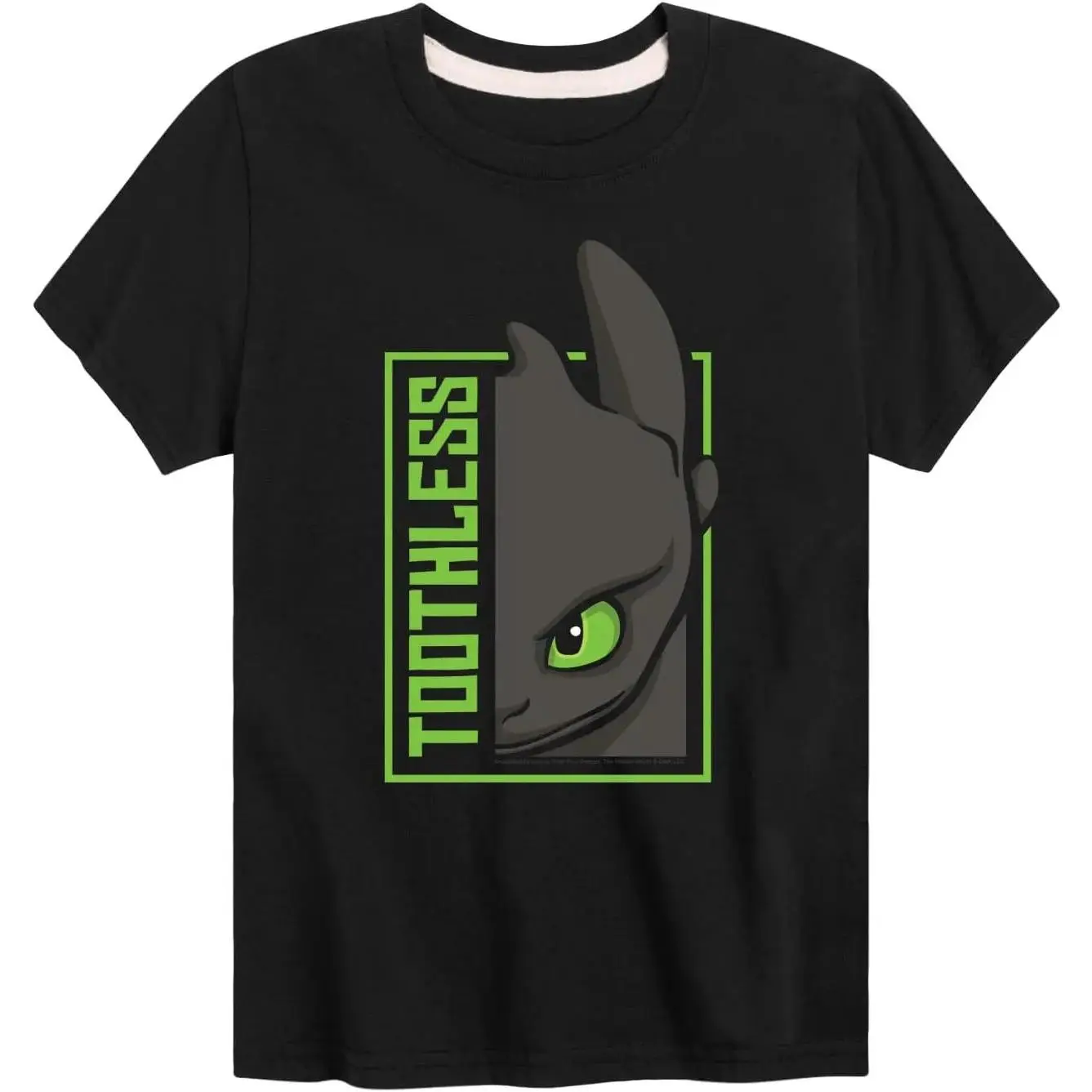 Toddler & Youth How to Train Your Dragon Toothless Graphic T-Shirt, Black Short Sleeve Cartoon Print Top, Marcus the Worm Merch Graphic Fashion Tee