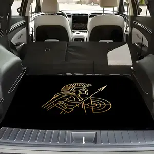1Pc line wind Spartan Warrior + car trunk pad, stylish printed car pad, durable and non-slip, suitable for car, truck, SUV trunk pad, universal in all seasons, keep the trunk always dry and clean, high-end auto parts, car trunk cargo pad.