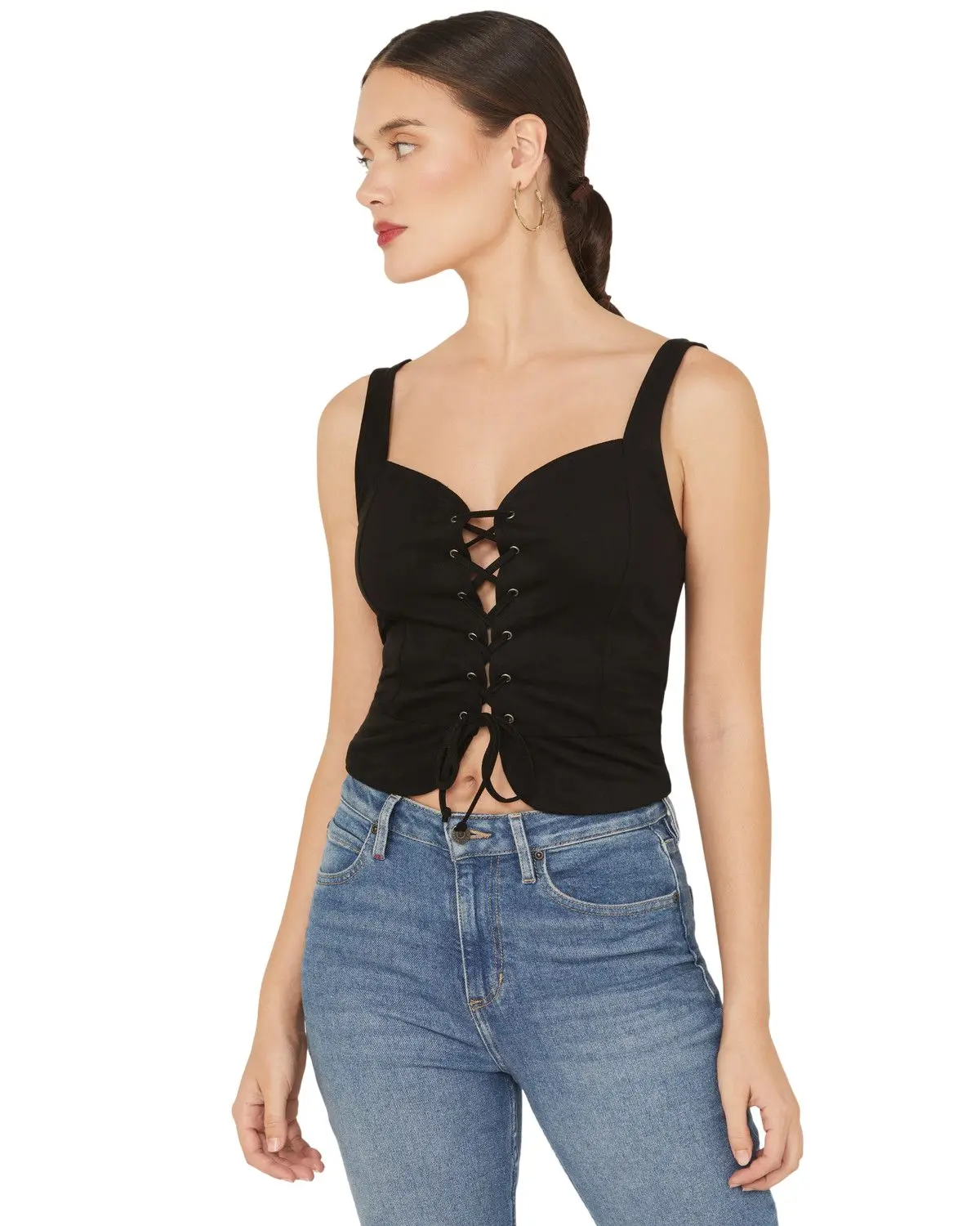 Idyllwind Women's Women'S Eastland Faux Suede Lace-Up Corset - Iwsu25k22-Blk