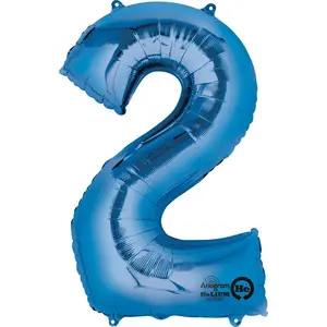 Blue 2 Number Balloon 34''