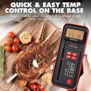 AI Digital Meat Thermometer, 500 ft Long Range Bluetooth Grill Thermometer for Smoker, Oven, BBQ, Digital Food Thermometer for Kitchen Cooking (Single Probe)