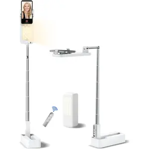 Overhead Phone Stand for Recording,Overhead Phone Mount, Foldable/Extendable/Rechargeable Phone Stand with Light& Remote, for Photo/Vlog Kit//Unboxing Video,Cooking.v10