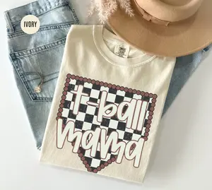 Comfort Colors Retro T-Ball Mama Shirt, Checkered Tball Mom T-Shirt, Baseball Mama Tee, Game Day Sports Mom Shirt, Mom Tee Ball Season Gift