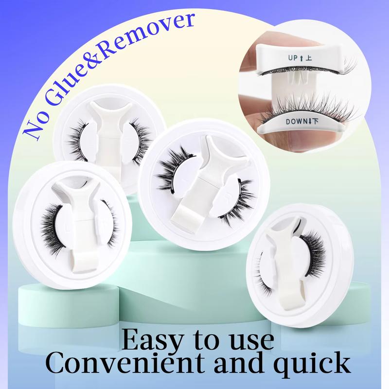 LZ11 Hot 1 Pair Magnetic Eyelashes Handmade Fluffy Faux Mink Lashes Reusable Natural False Eyelashes with 7mm & 8mm Length and Magnetic Tweezers Set Makeup