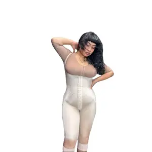 MC032 Stage 1 Faja for Plastic Surgery Recovery Compression Faja with Hooks Levels and Paddle Straps Seamless Bodycon Jumpsuit