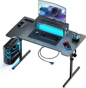 table=%2=----=%2=- work=%2=-- Gaming Desk with LED Lights & Power Outlets 55 Inch Computer Modern Space-Saving Ergonomic Design RGB Lighting Adjustable Monitor Stand--=%2=- table=%2=-- work table
