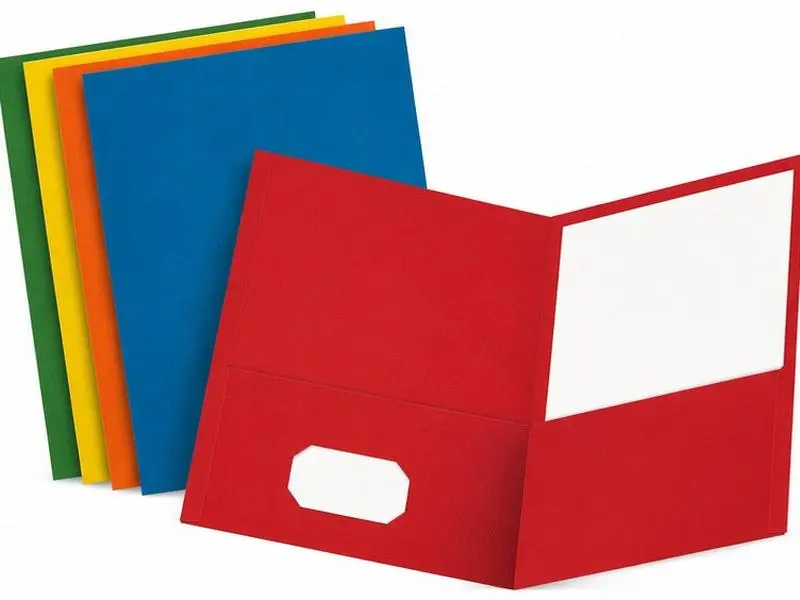 25 Pack Two Pocket Folders, Letter Size Textured Paper File Folders, Assorted Colors for School, Home & Office Organization
