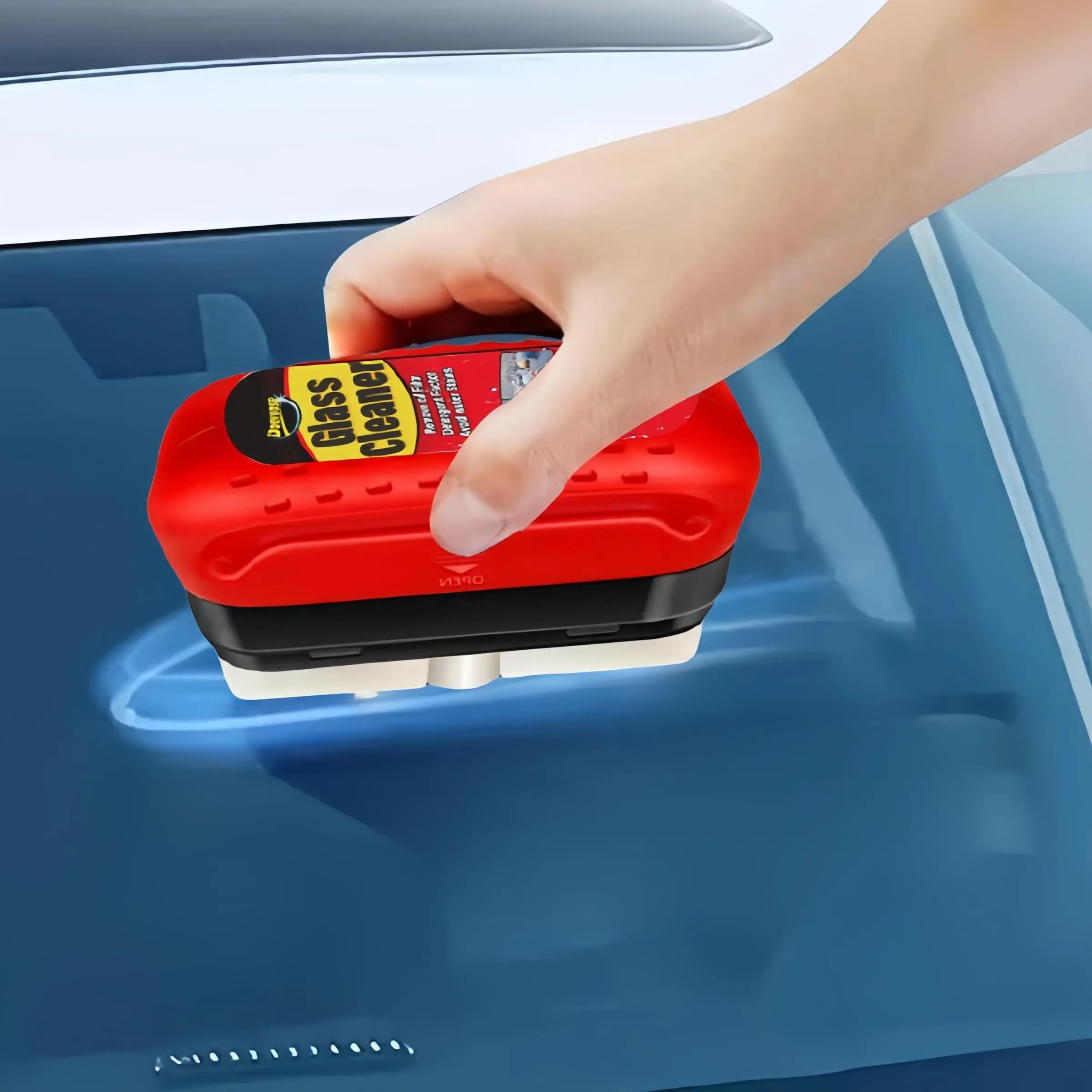 Car Windshield Oil Film Cleaning Agent, Car Windshield Oil Film Remover with Sponge, Glass Oil Film Remover, Car Cleaning Brush, Car Wash Accessories