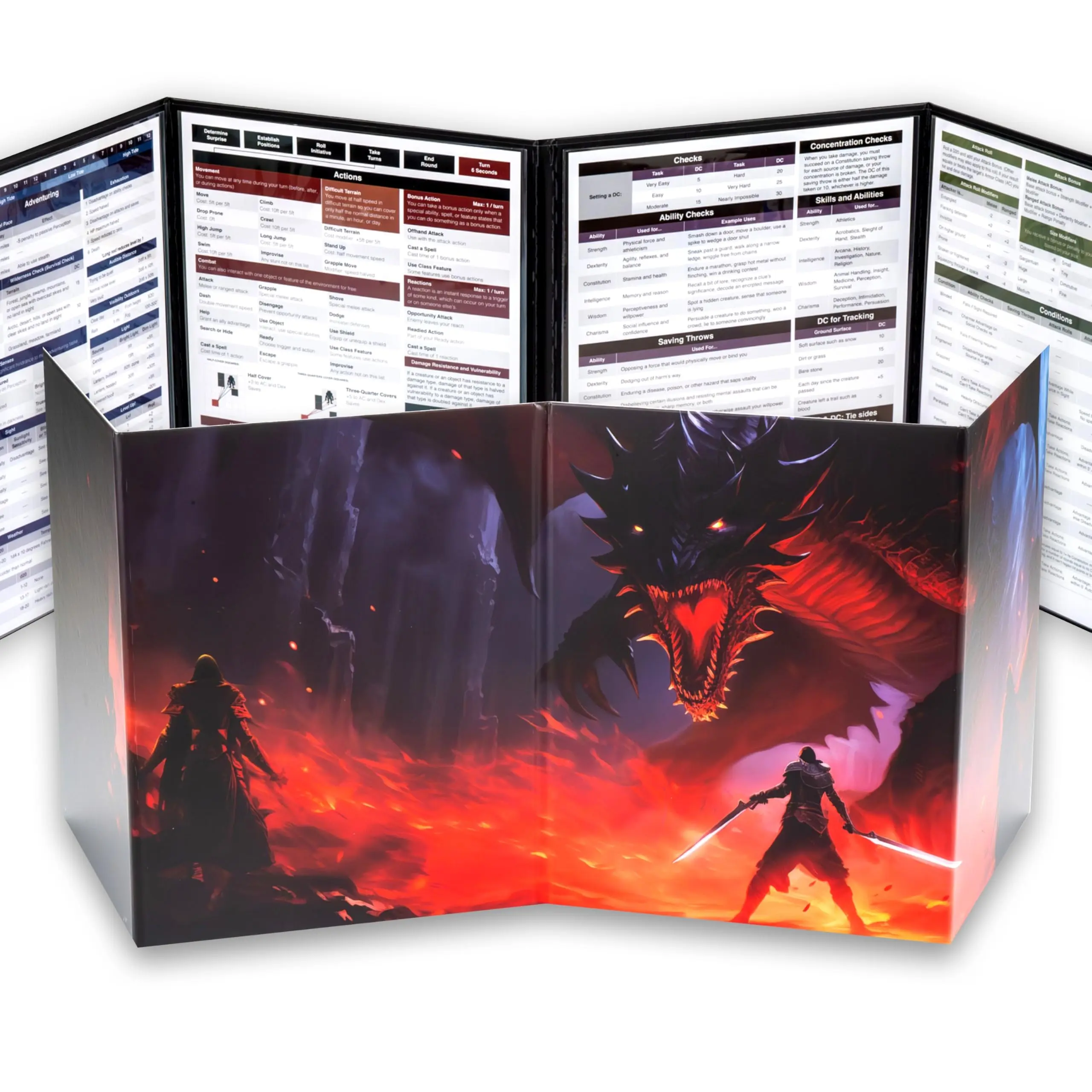 TIDYBOSS 4-Panel DM Screen | Customizable DND Dungeon Master Guide with Inserts for Dungeon Masters | D&D Starter Set | DND Starter kit d&d Accessories | DND Gifts | DND dm Supplies