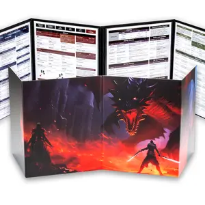 TIDYBOSS 4-Panel DM Screen | Customizable DND Dungeon Master Guide with Inserts for Dungeon Masters | D&D Starter Set | DND Starter kit d&d Accessories | DND Gifts | DND dm Supplies