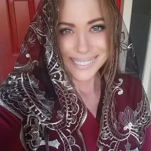 Beautiful Gold and Black embroidered Mantilla Catholic