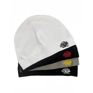 Unisex Embroidered Fashion Beanie Soft Breathable Elastic Casual Cap for Daily Sports & Outdoor Wear