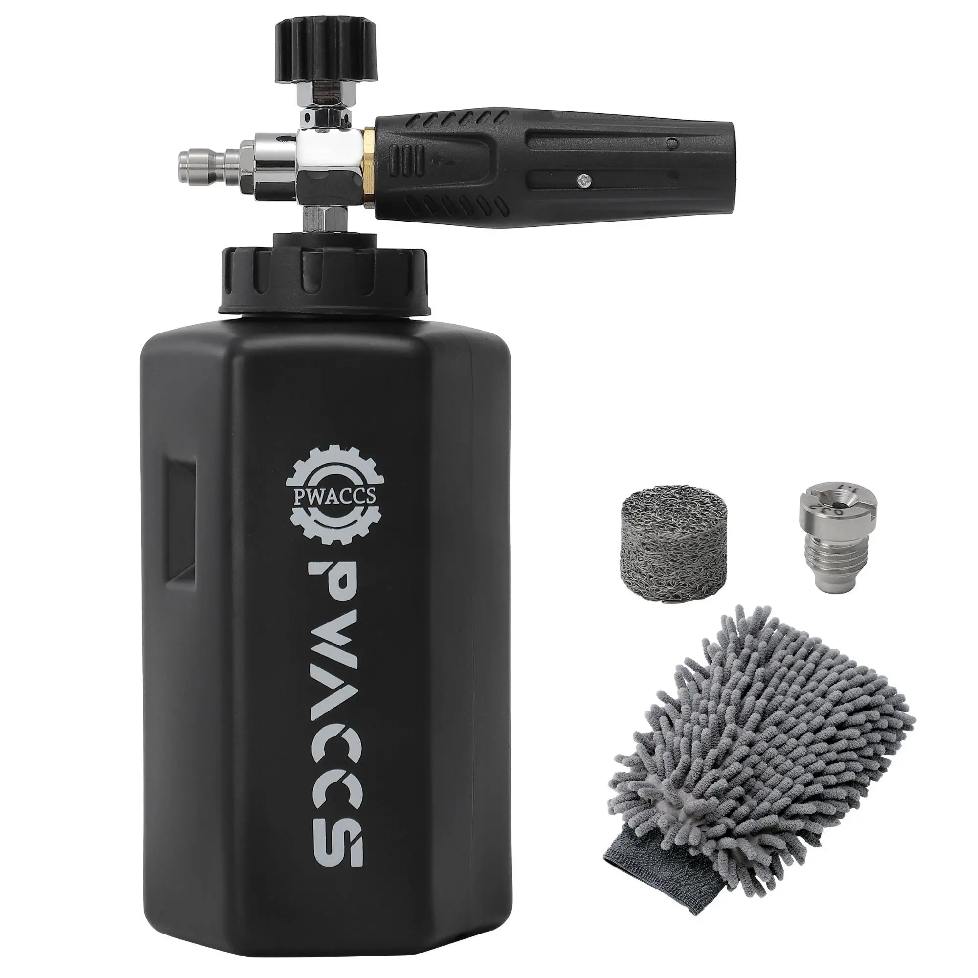 1.5 L Foam Cannon for Pressure Washer with Accessories, 1 Set Adjustable Big Mouth Snow Foam Lance with 1/4" Quick Connect Head, Professional Car Wash