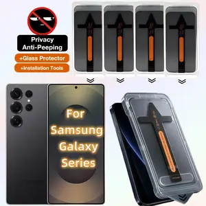 4-Pack Privacy Tempered Glass Screen Protector for Samsung Galaxy S25 S24 S23 S22 Ultra Plus, Easy Install, 9h Hardness, No Bubbles