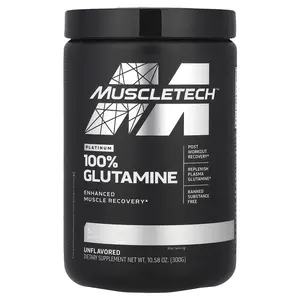 MuscleTech Platinum 100% Glutamine, Unflavored, 10.58 oz (300 g)