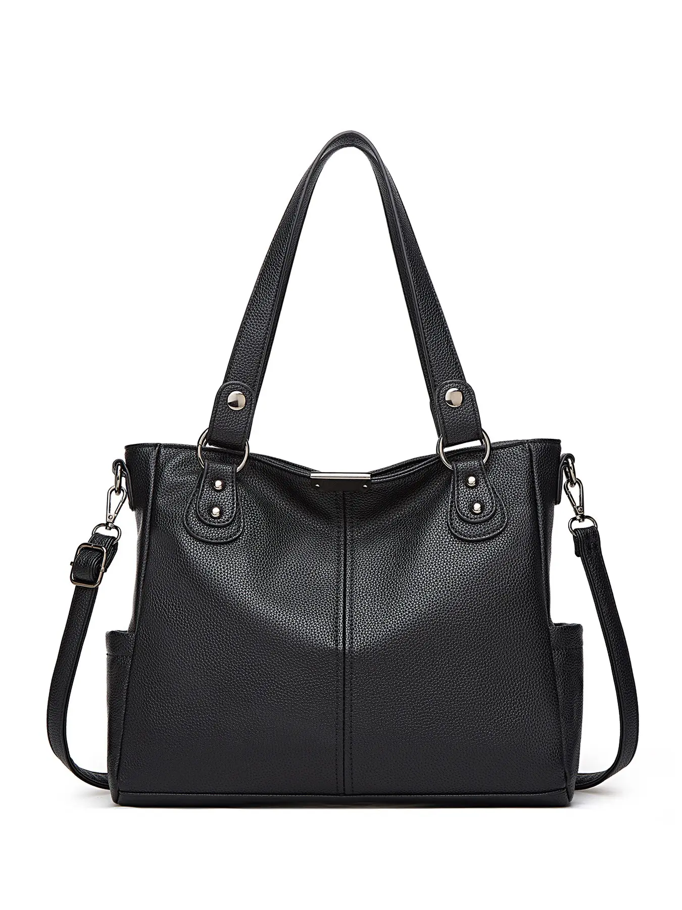 Large Capacity Soft PU Leather Tote Bag for Women, Fashionable Bag - Crossbody Bags, Top Handle Satchel with Detachable Crossbody Strap, Multi-Pocket Design, Durable Stitching, Spacious Interior for Everyday Use