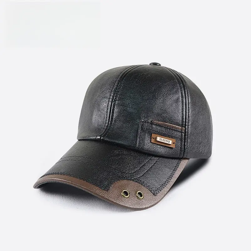 Yang crown/ZLEEVO autumn and winter new PU leather baseball cap