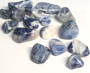 Sodalite Tumbled Stones 1-1.5in | Tumbled Sodalite Gemstones, Sodalite Pebbles, Polished Sodalite, Crystal Grids, Orgone, Terrarium, Plant Decor