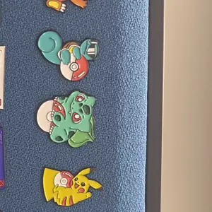 Anime Themed Enamel Pins Set, Flame Plant Water Electric Four Attributes Design, Classic Anime Lovers & Pet Collectors