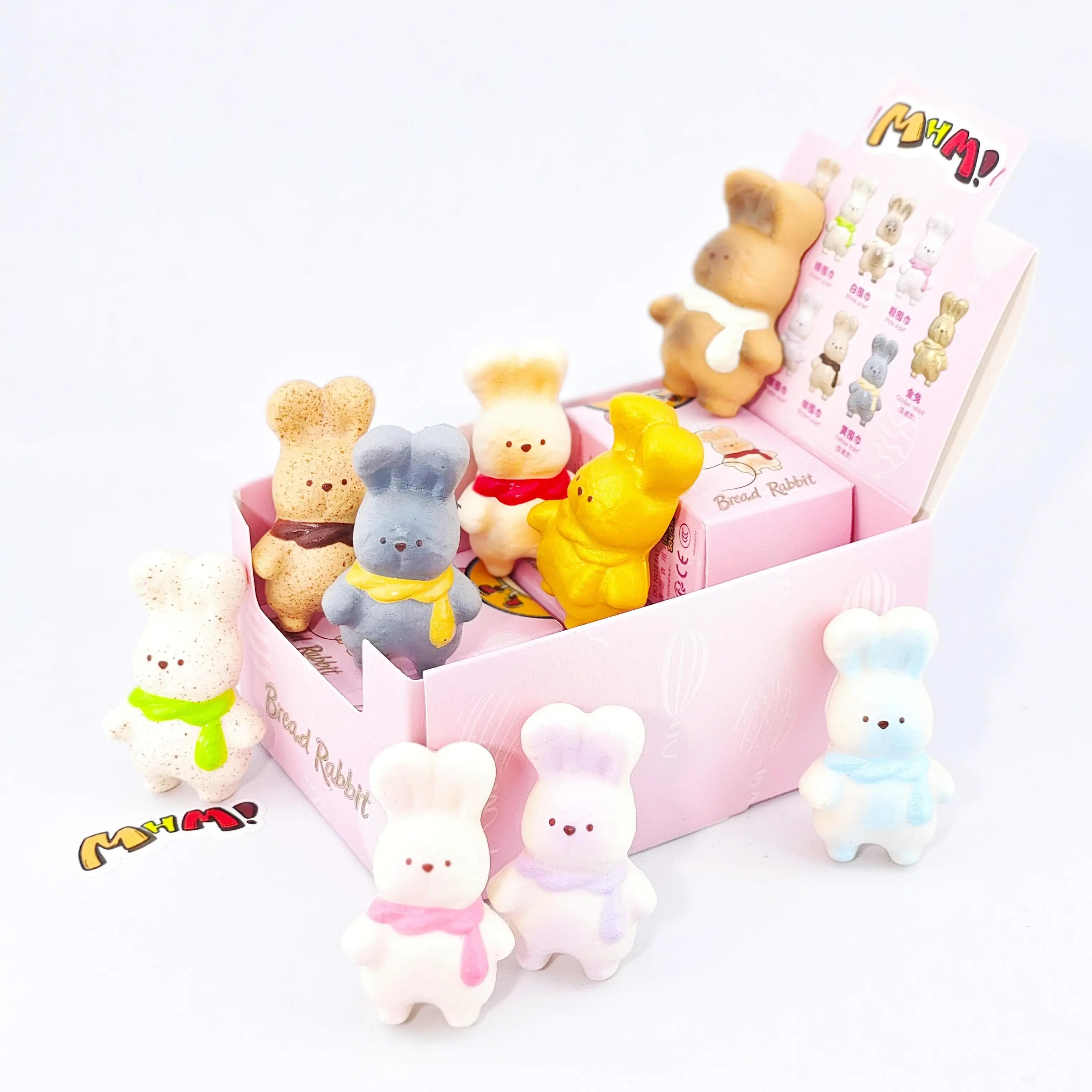 MHM 8-Pack Mini Rabbit Slow Rising Squishy Toys, Soft Sensory Fidget Squeeze Toys, Kawaii Unisex Stress Relief Gift for Kids