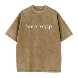Women'S Casual Crew Neck T-Shirt with "Born to Yap" Lettering - 100% Polyester Knit Fabric, Regular Length, All-Season Comfort Fit