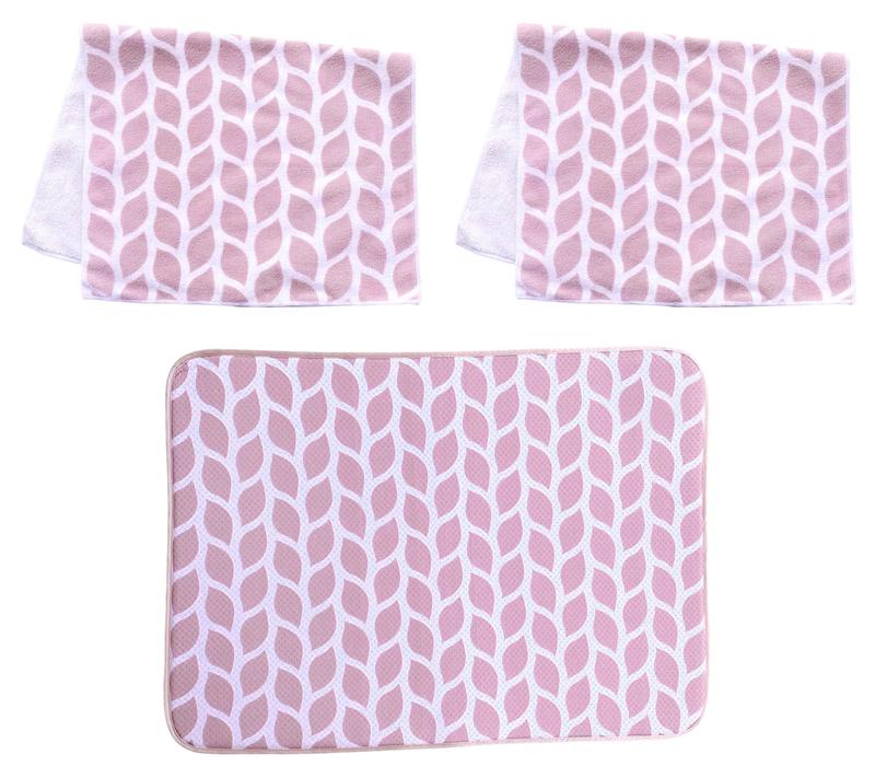 Temp-tations XL Drying Mat and (2) Microfiber Towels Set