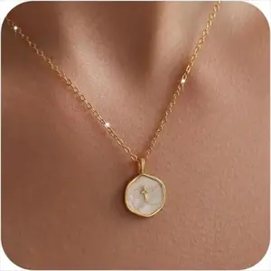 14K Gold Plated Cross Necklace for Women, Dainty Simple Cross Pendant, Elegant Hypoallergenic Brass Jewelry, Perfect Gift for Easter & Valentine's Day