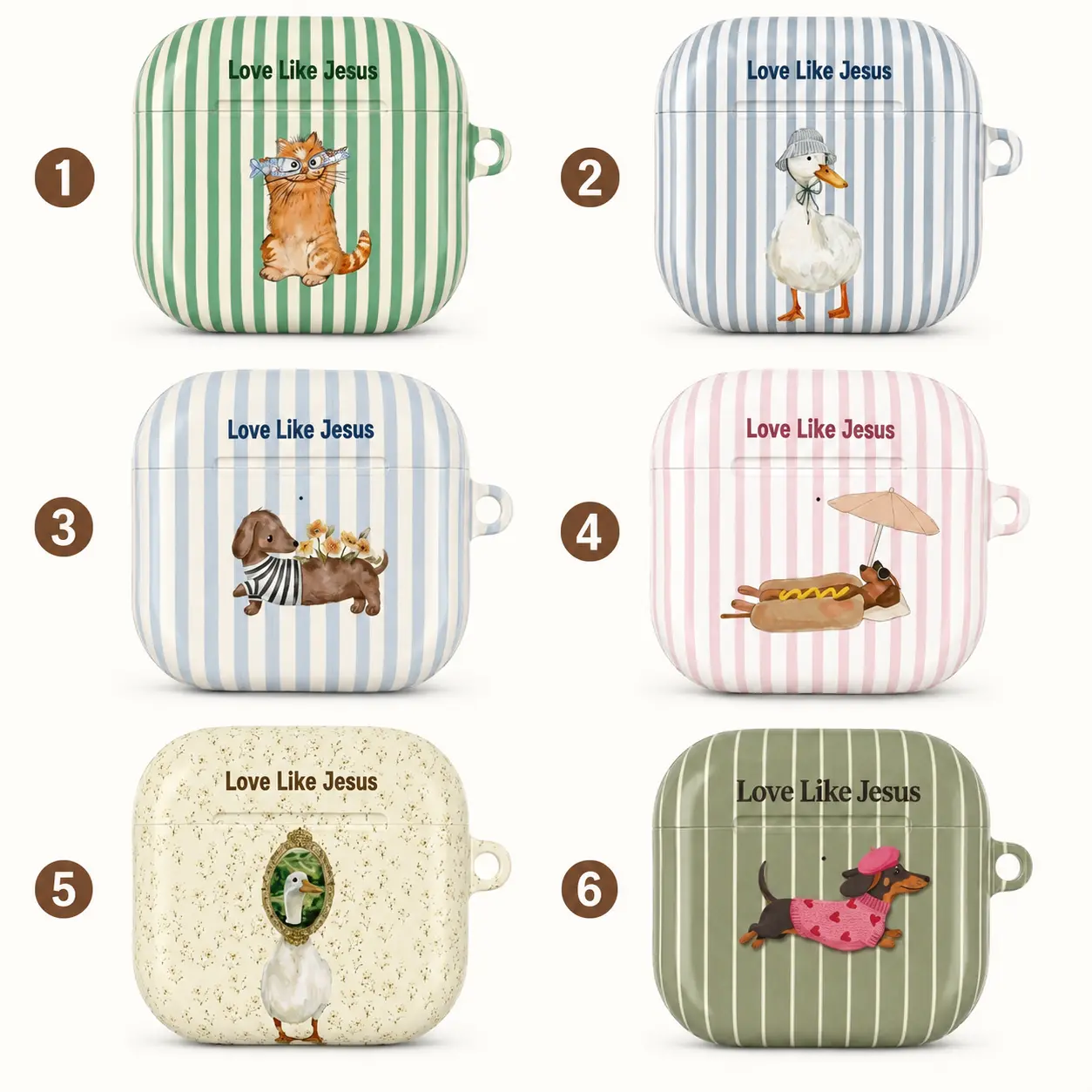 Love Like Jesus AirPods Case, Christian AirPods Cover, Cute Animal AirPods Case, Faith Based Earbuds Case, Aesthetic Religious Gift For Her