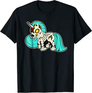 Sugar Skull Unicorn T shirt Day Of The Dead Halloween Shirt - Janessaho Shop 77B07FB988FP