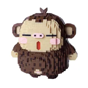 Larcele Animal Series Micro Building Blocks Animal Set, DIY Mini 3D Building Toy Bricks,2242 Pieces KLJM-07 (Monkey) small building building block