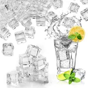 Ice, Clear  Ice Cubes , 17 mm 100 count  Decorative Ice Cubes for Photography Accessories Props Decoration Vase Fillers