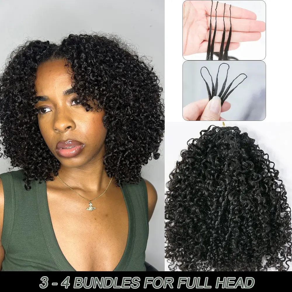 YWIGS Crochet Human Hair for Miracle Knots Human Hair Feather Crocher Hair Human Hair for Miracle Knots Boho Braids Burmese Curly Pre-Separated 60g / Bundle, 4 to 5 Bundles Recommended #backtoschool #backtoschoolshopping #sohochic