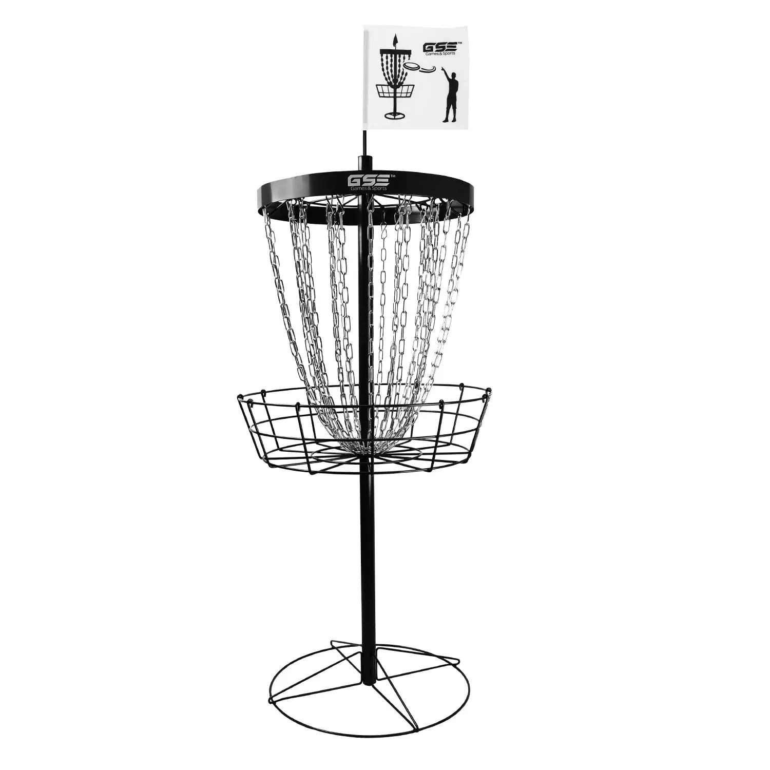 GSE GAMES&SPORT EXPERT PDGA Standard Deluxe 24-Chain Disc Golf Target Basket