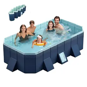 2.6m/2.1m/1.8m/1.6m PVC folding pool (not inflatable) bathes and cools in summer, suitable for outdoor patio beach garden Swimming Pool Portable Swimming Pool Set